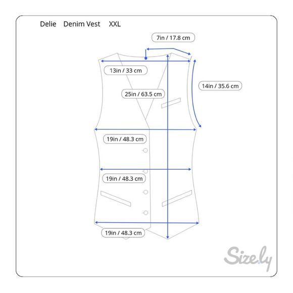 Delie Denim Vest Womens XXL Button Down Blue Striped Lined Jean Waistcoat (0323) - Picture 3 of 12